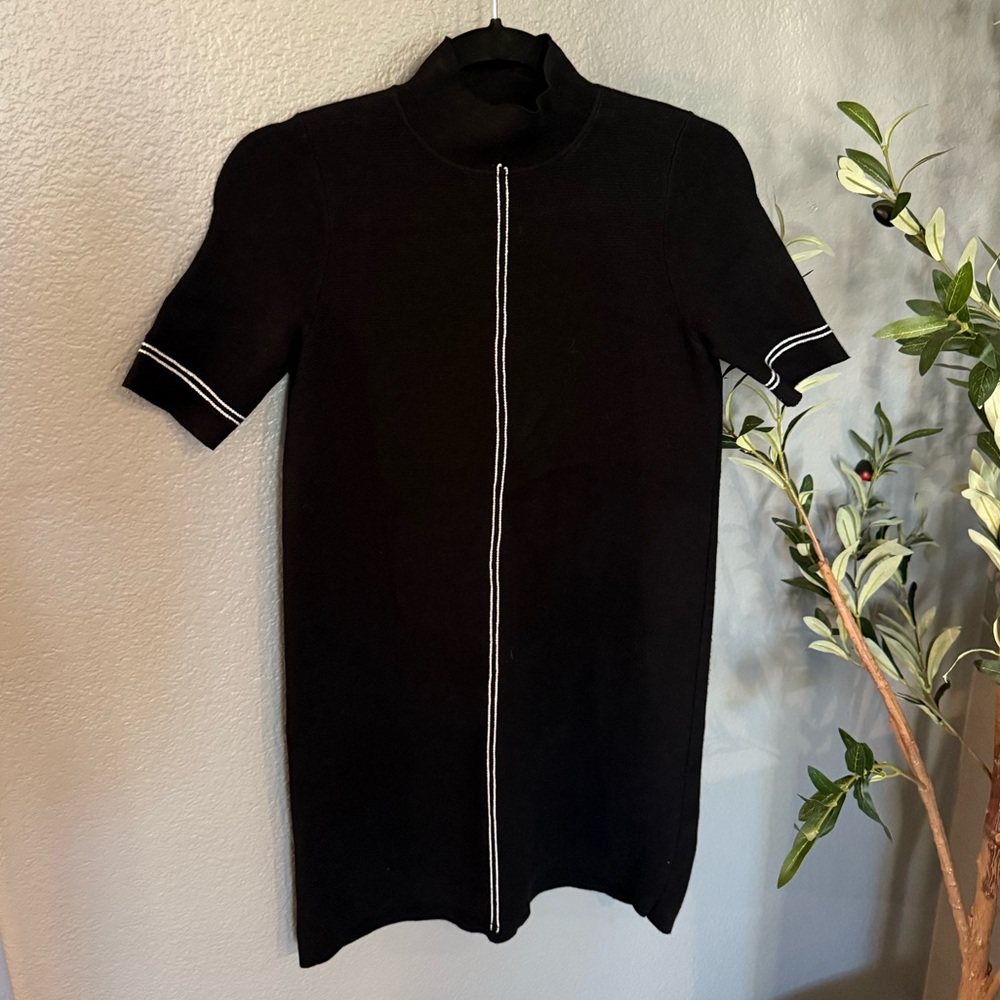 Zara Black and White Mini Sweater Dress